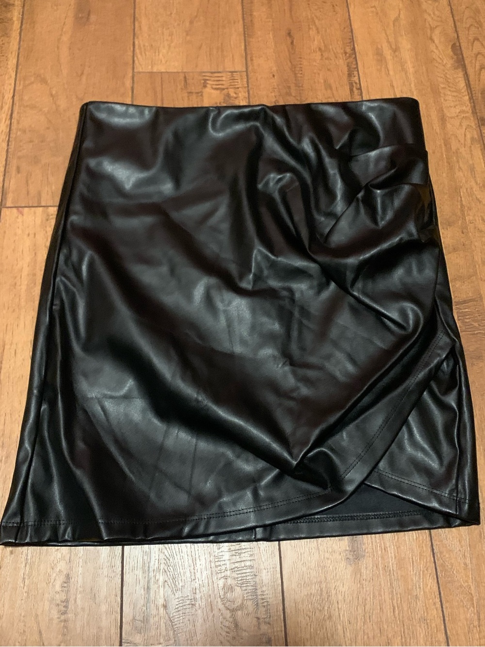 Black Faux Leather Skirt